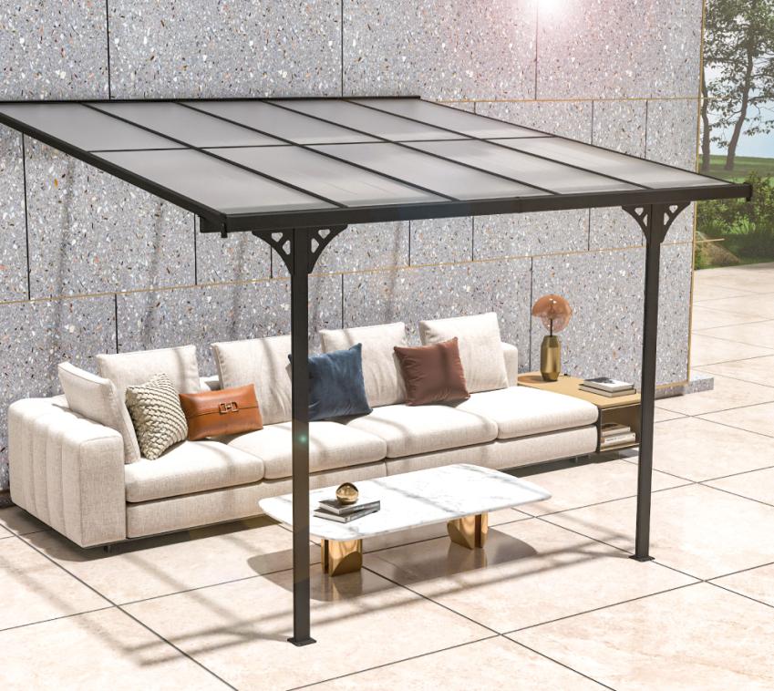 Westmann Alu Terrassenüberdachung Bruce 313 | Schwarz | 300x313x270 cm 