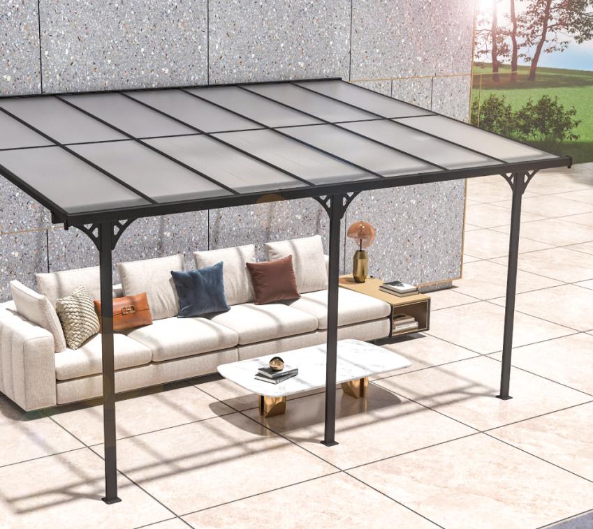 Westmann Alu Terrassenüberdachung Bruce 435 | Schwarz | 300x435x270 cm 