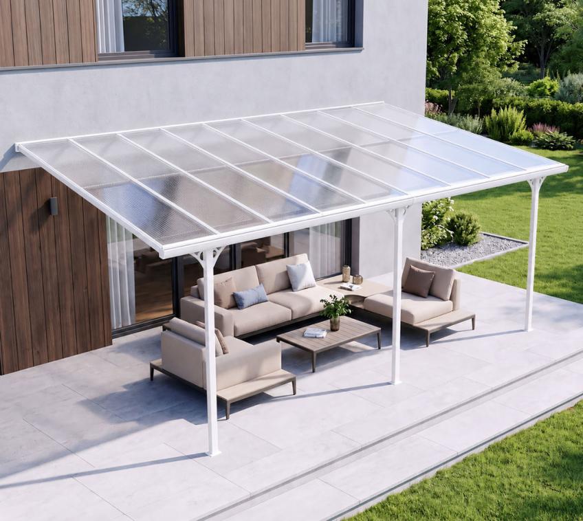 Westmann Alu Terrassenüberdachung Bruce 556 | Weiß | 300x556x270 cm 
