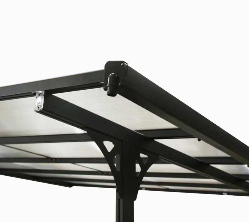 B-WARE Westmann Alu Terrassenüberdachung Bruce 313 | Schwarz | 300x313x270 cm 