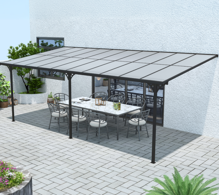 Westmann Alu Terrassenüberdachung Bruce 617 | Schwarz | 300x617x270 cm 