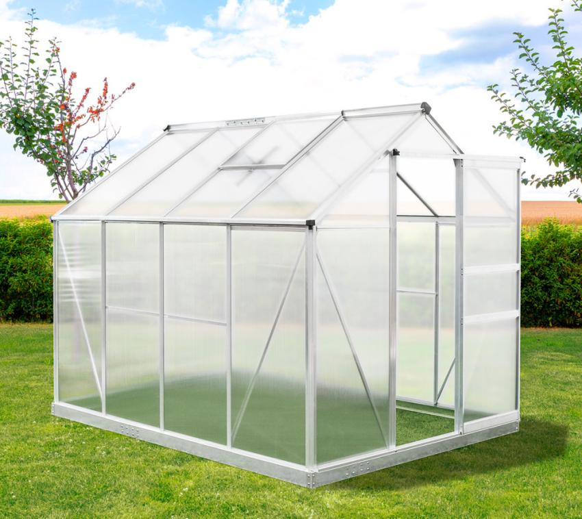 Westmann Aluminium Gewächshaus Flora 68 | Silber | 252x192x201 cm 
