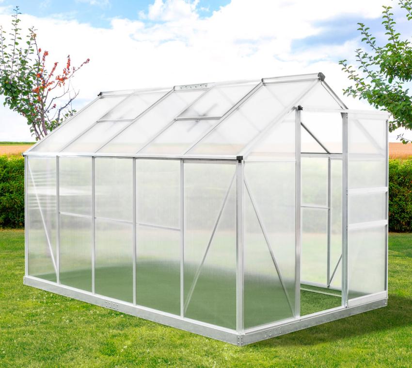 Westmann Aluminium Gewächshaus Flora 610 | Silber | 312x192x201 cm 