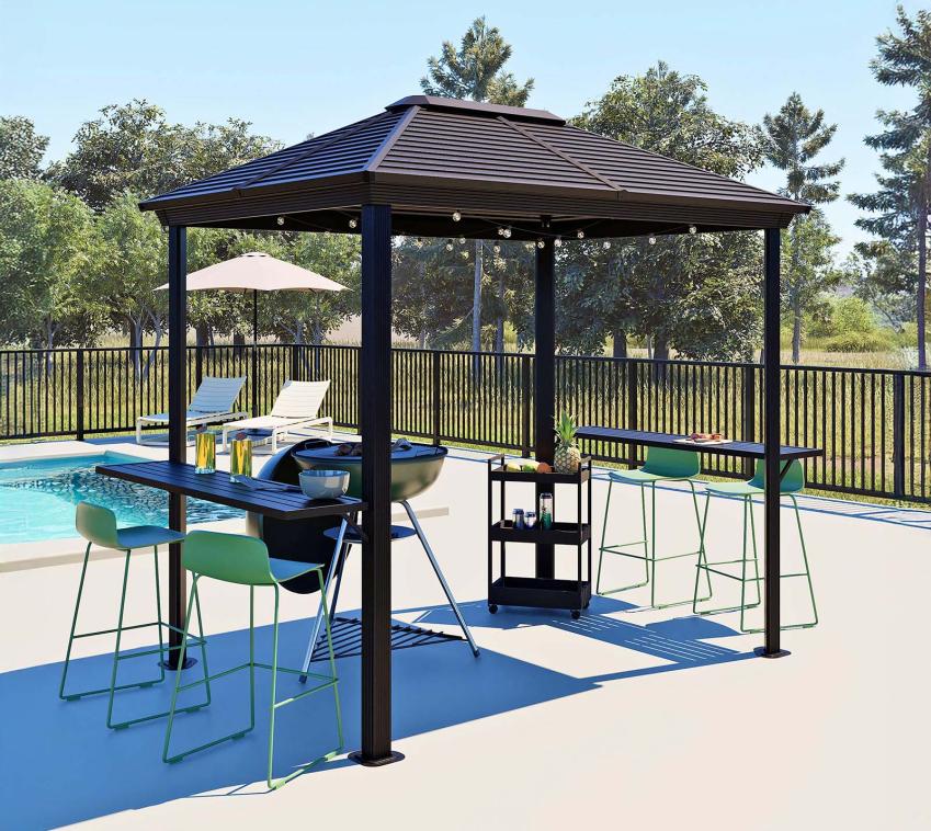 Sojag Ventura 58 | Aluminium Grillpavillon mit Seitenablagen | 2x3 m 