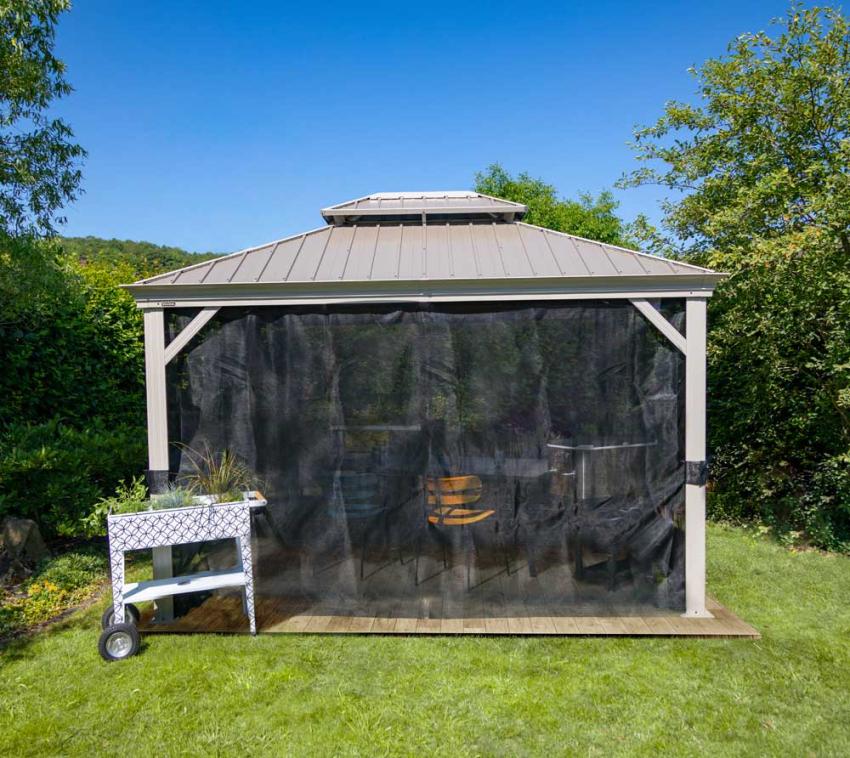  Sojag Messina 1012 | Pavillon mit festem Dach | mit Moskitonetz | 3x4 m 