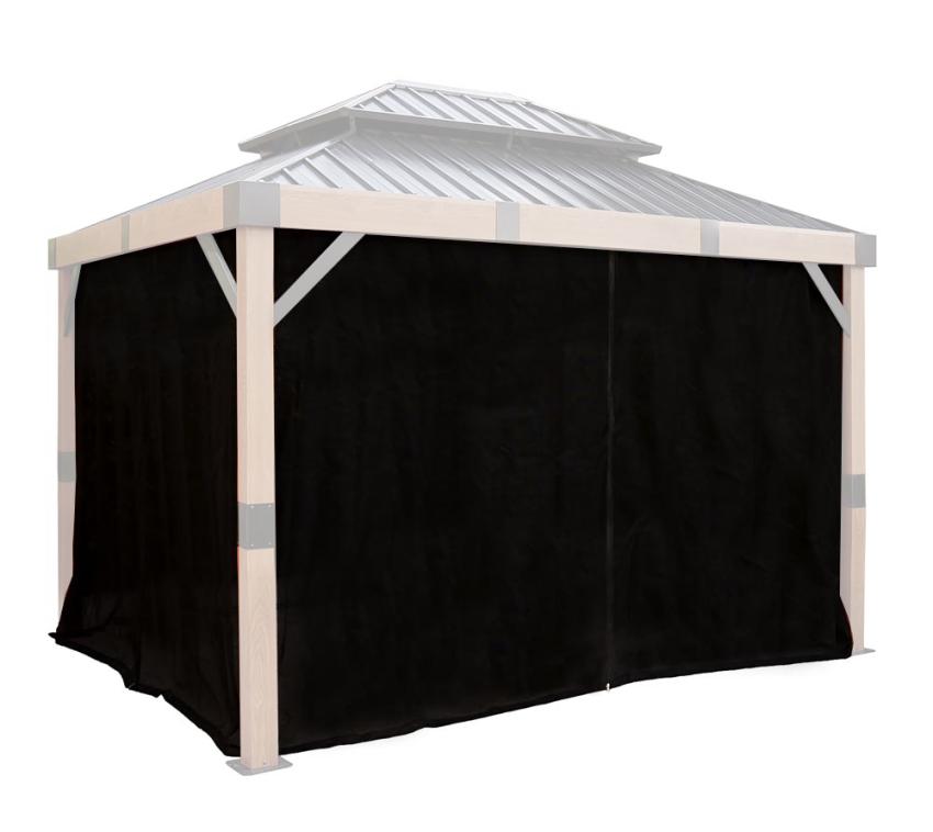 Sojag Vorhänge inkl. Clips für Pavillon Fontana 1012 | Schwarz 