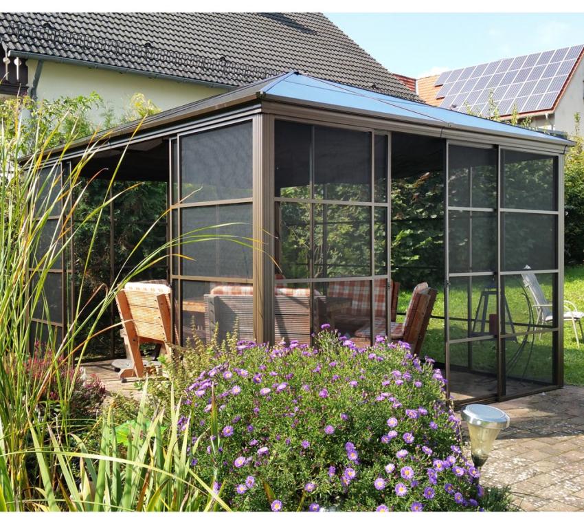 B-WARE Sojag Castel 1012 | Metall Pavillon mit Seitenteilen | 3x4 m 