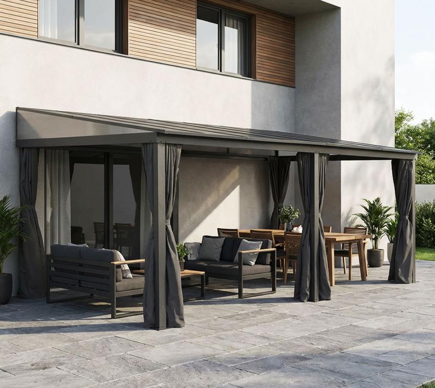 Sojag Portland 1016 | Alu Terrassenüberdachung mit Zubehör | 3x5 m 