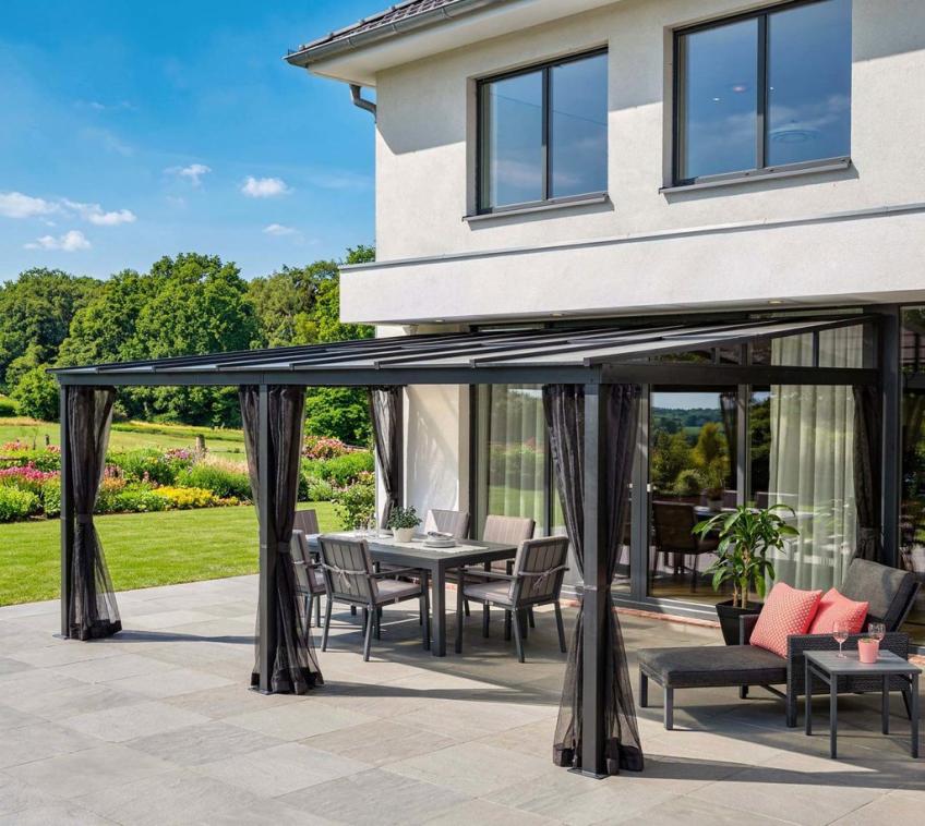 Sojag Aluminium Terrassenüberdachung St. Barth 1216 | Anthrazit | 363x483x240 cm 