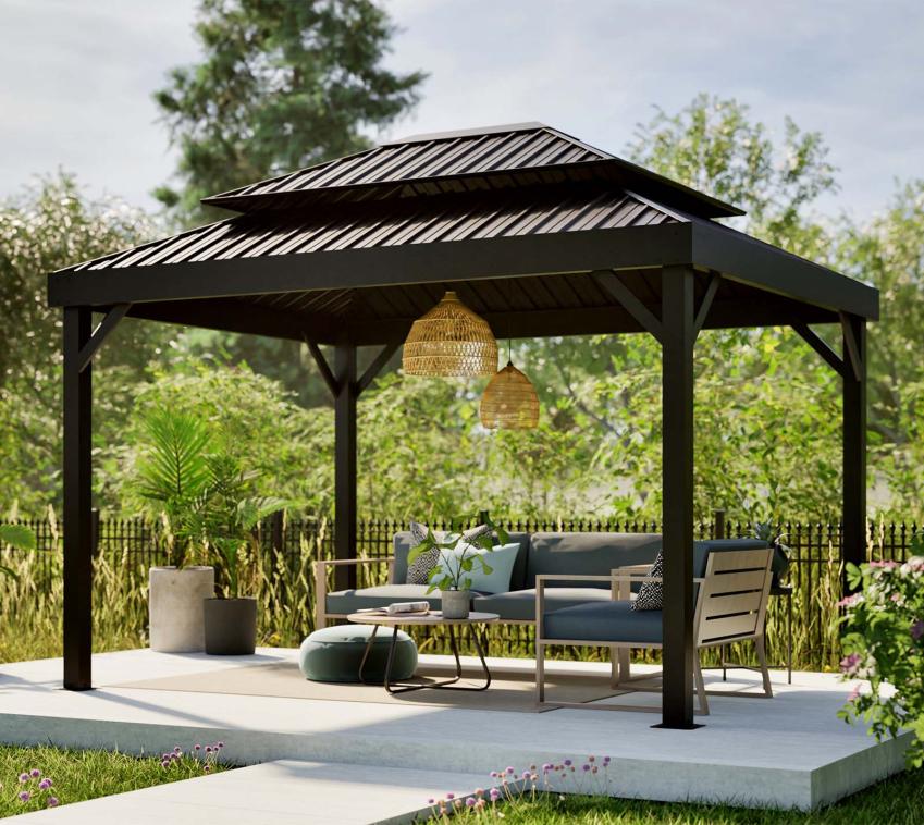 Sojag London 1014 | Metall Gartenpavillon mit Moskitonetz | 3x4 m 