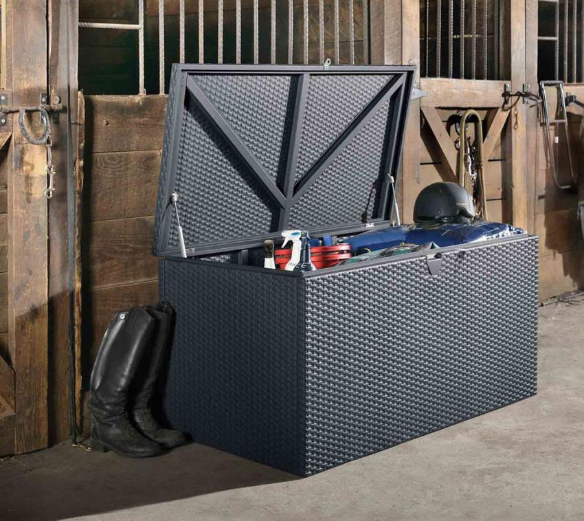 ShelterLogic Stahl Kissenbox Aufbewahrungsbox | Anthrazit | 132x70x67 cm 