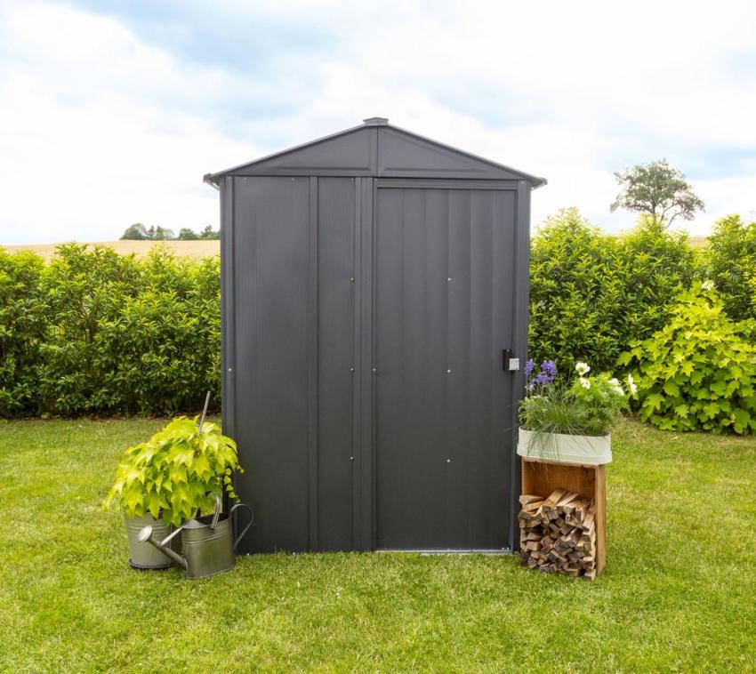 Spacemaker Metall Gerätehaus 54 | Grau | 122x151x198 cm 