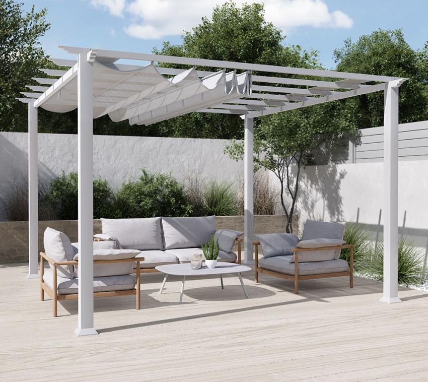 Paragon Outdoor Aluminium Pergola Florida 1111 | Weiß | 350x350x235 cm 