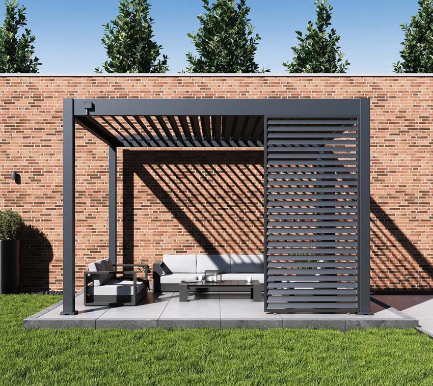 Paragon Outdoor Lamellen Sichtschutz | Seitenteil Pergola Grand Tuscan | Gr. 12 