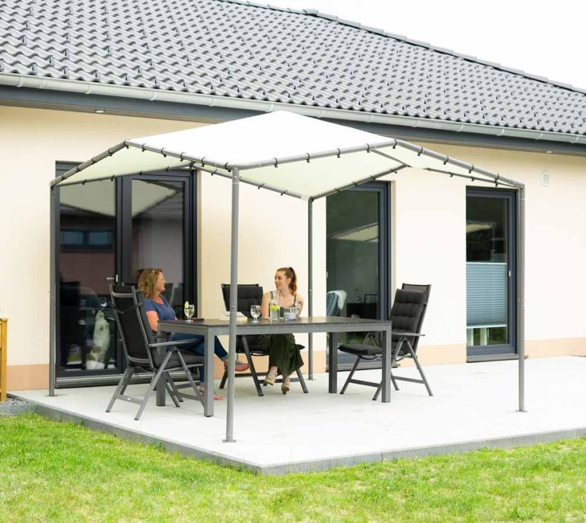 ShelterLogic Stahl Pavillon Canopy Pacifica 1010 | Hellgrau | 317x317 cm 