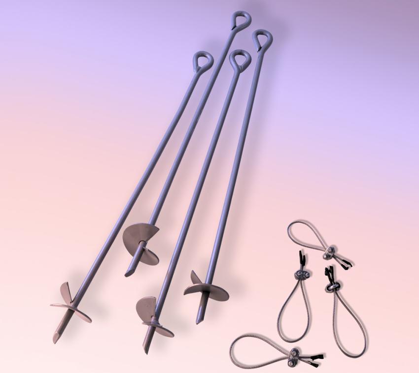 ShelterLogic Metall Bodenanker Sturmanker 4 Stück | Silber | 69 cm 