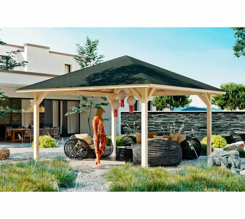 Skan Holz Holz Pavillon Cannes 3 | Natur | 504x504x344 cm 