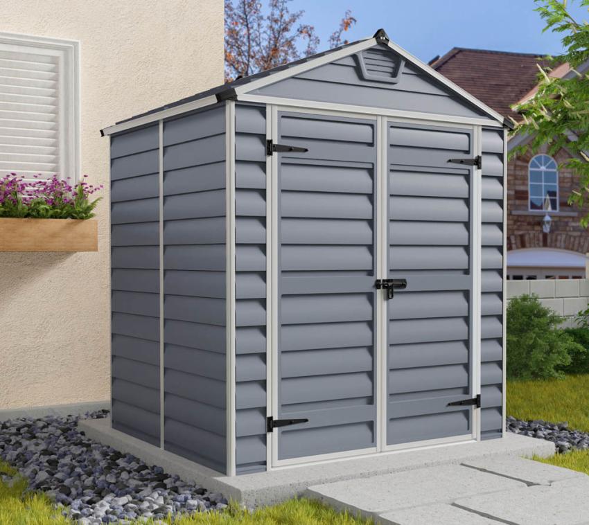 Palram - Canopia Kunststoff Gerätehaus Skylight 65 | Dunkelgrau | 154x185x217 cm 