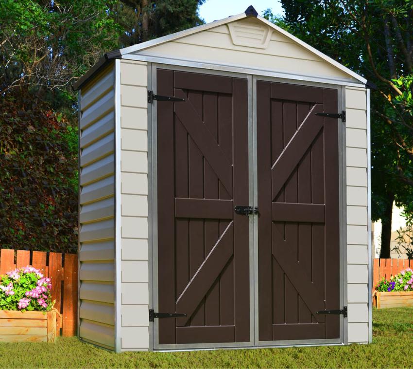 Palram - Canopia Kunststoff Gerätehaus Skylight 65 | Braun | 154x185x217 cm 