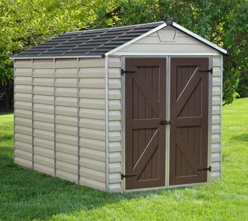 Palram - Canopia Kunststoff Gerätehaus Skylight 610 | Braun | 302x185x217 cm 