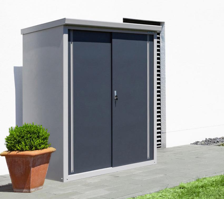 Trimetals Metall Gartenschrank Gerätebox Guardian D63 | Anthrazit | 98x172x187 cm Inkl. 3 Regalen