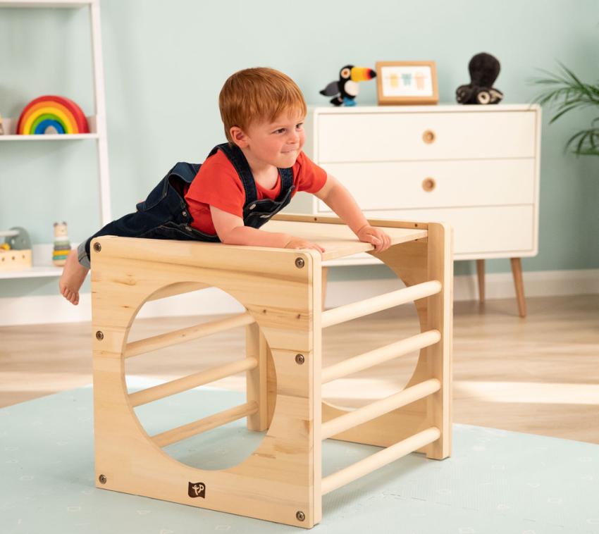 TP Toys Active Tots Holz Klettergerüst | Natur | 52x60x52 cm 