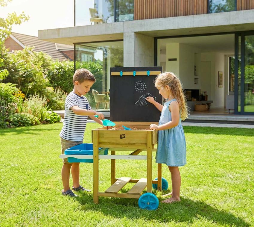 TP Toys Fun | Holz Matschtisch für Wasser und Sand | mit Abdeckung  