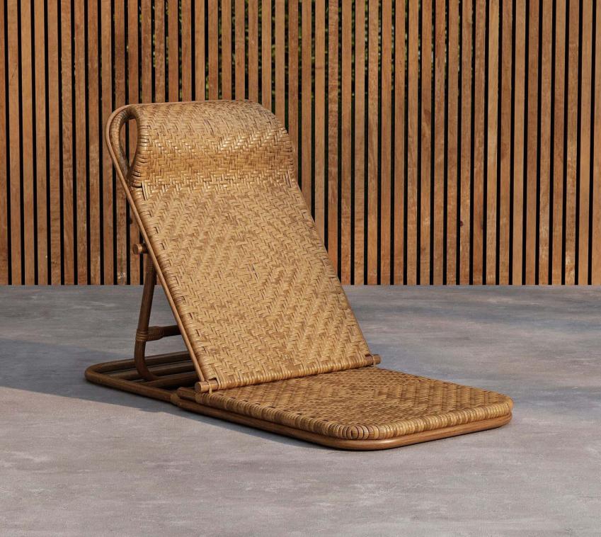 Elli | verstellbare Rattan Sonnenliege | Bodenliege 