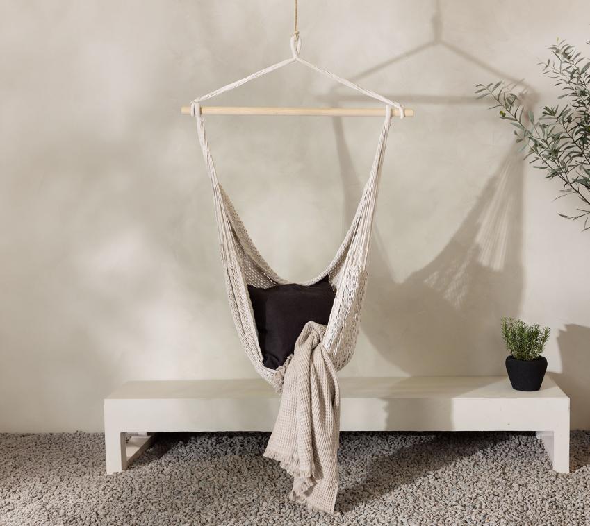 VENTURE HOME Kalino | Garten Hängesessel ohne Gestell | cremeweiß 
