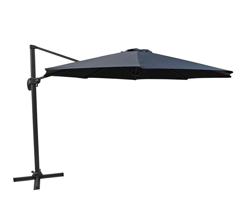 VENTURE HOME Metall Ampelschirm Leeds | Sonnenschirm mit Ständer | Schwarz | Ø 345 cm 