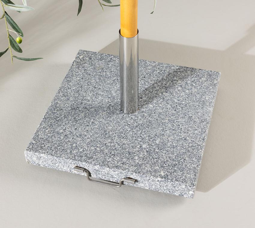 VENTURE HOME Granit Sonnenschirmständer Stathera | Quadratisch | Grau | 50x50x27 cm 