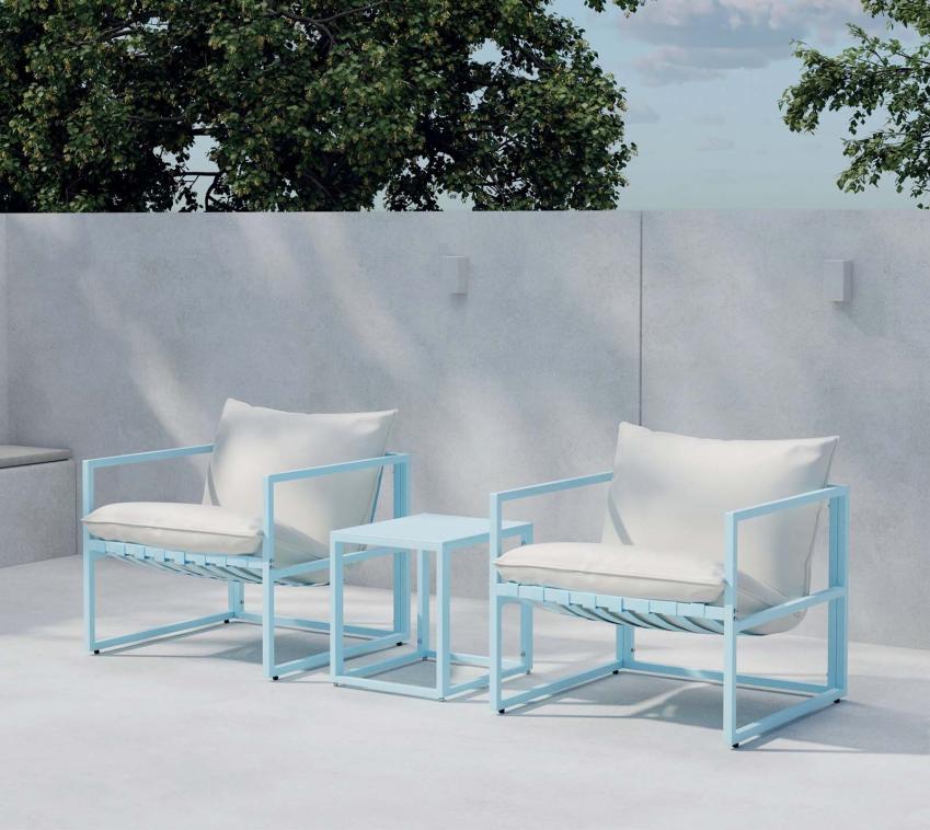 VENTURE HOME Messina | Outdoor Loungesessel | 2er-Set mit Tisch 