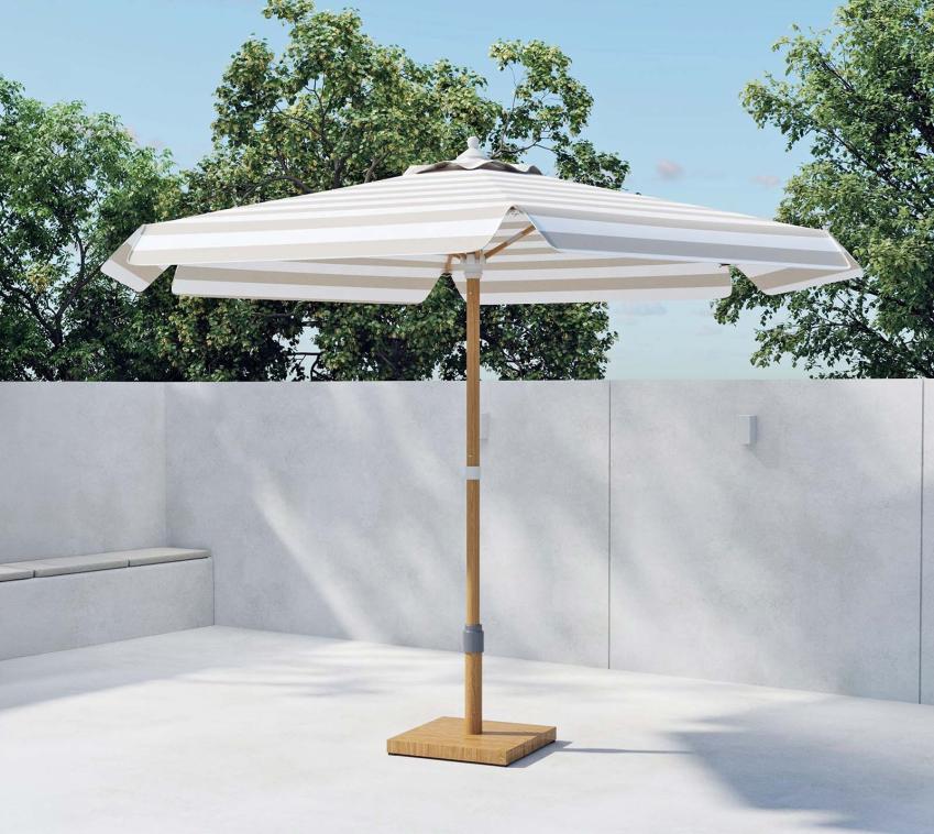 VENTURE HOME Cerox | Balkon Sonnenschirm | Beige gestreift | Ø 270 cm 