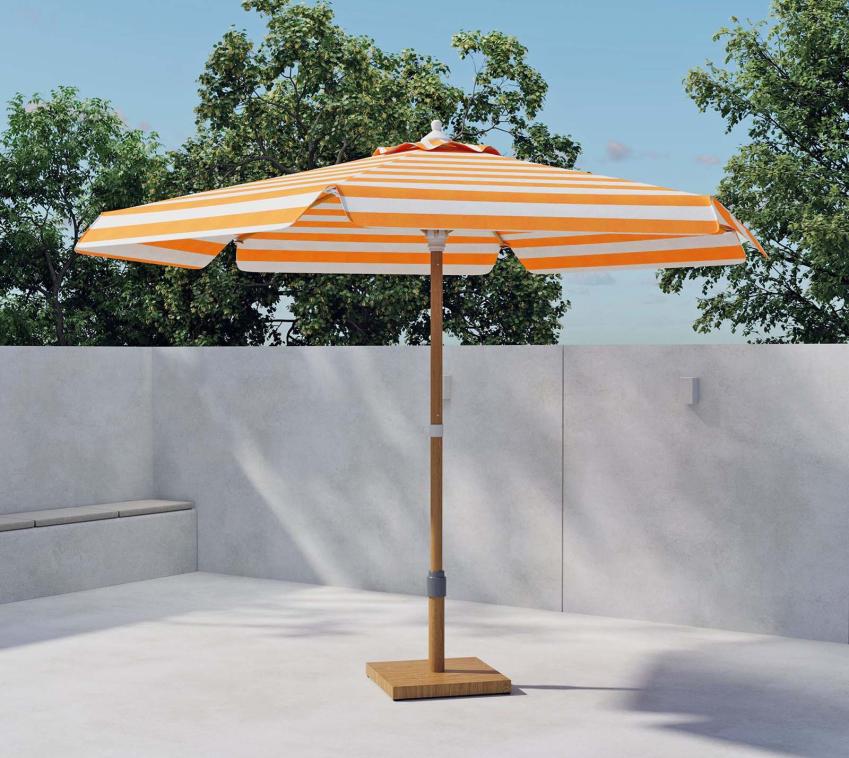VENTURE HOME Cerox | Balkon Sonnenschirm | Orange gestreift | Ø 270 cm 