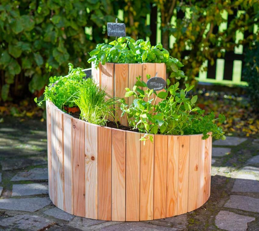 B-WARE Westmann Lärchenholz Kräuterspirale Luise | Natur | 400x55x77 cm 