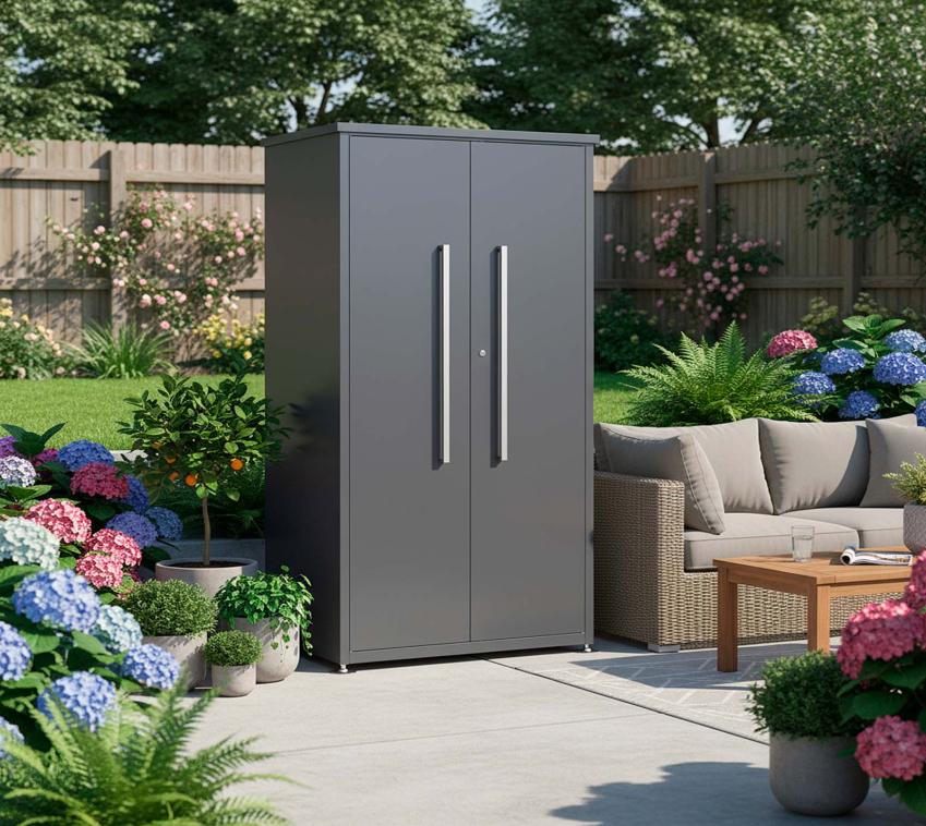 Westmann Capsa | Metall Gartenschrank mit Boden | Anthrazit 