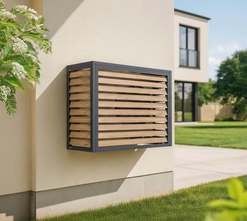 Westmann Boxa S | Abdeckung für Klimaanlage | Holzoptik | 100x50x92 cm 