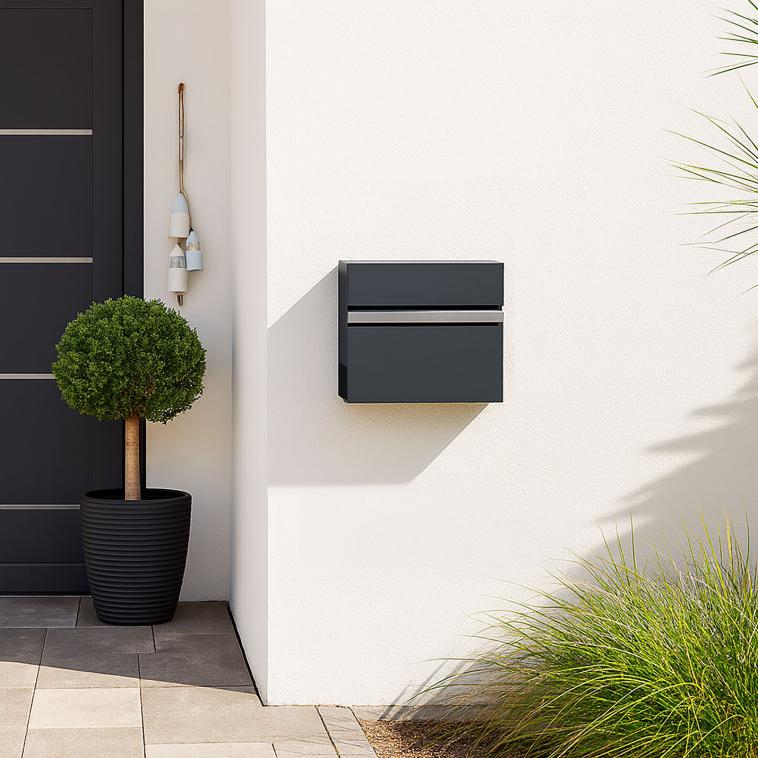 Westmann Brixa C | Wandmontage Briefkasten mit Zeitungsfach | Anthrazit 