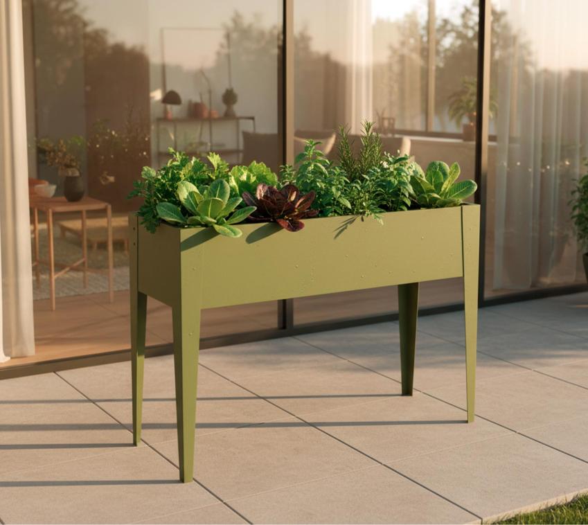 Westmann Vedura M | Metall Balkon Hochbeet | Olive 