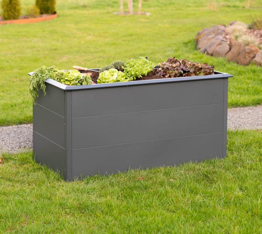 B-WARE Westmann Metall Hochbeet Primus L | Inkl. Schneckenschutz | Anthrazit | 150x75x77 cm 