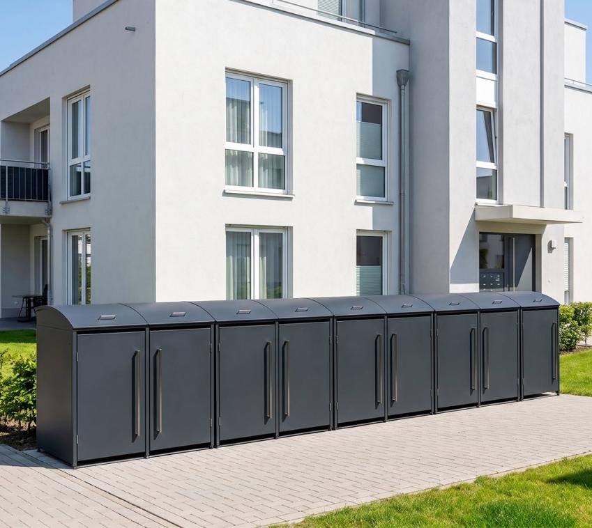Westmann Metall Mülltonnenbox Moderna 9 | 9x240 L | Anthrazit | 83x628x135 cm 