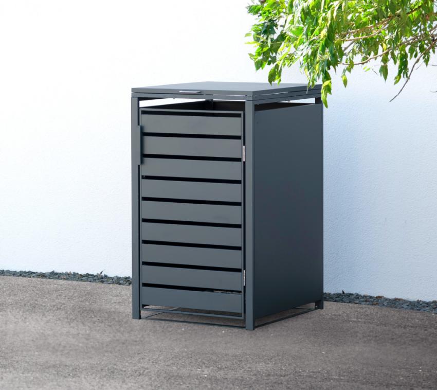 Westmann Metall Mülltonnenbox Kubus | 240 L | Anthrazit | 68x80x116 cm 