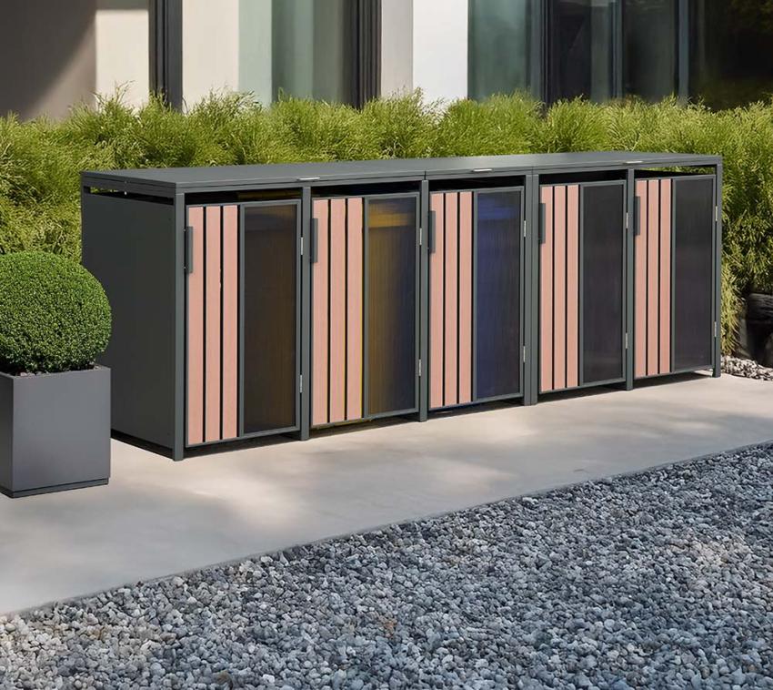 Westmann Status 5 | Metall Mülltonnenbox 5er | 5x240 L | Anthrazit 