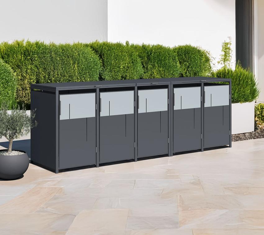 Westmann Tonus 5 | Metall Mülltonnenbox 5er | 5x240 L | Anthrazit 