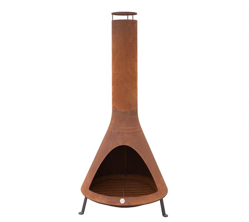 Westmann Stahl Gartenkamin Terrassenofen | Rost | 70x70x160 cm 