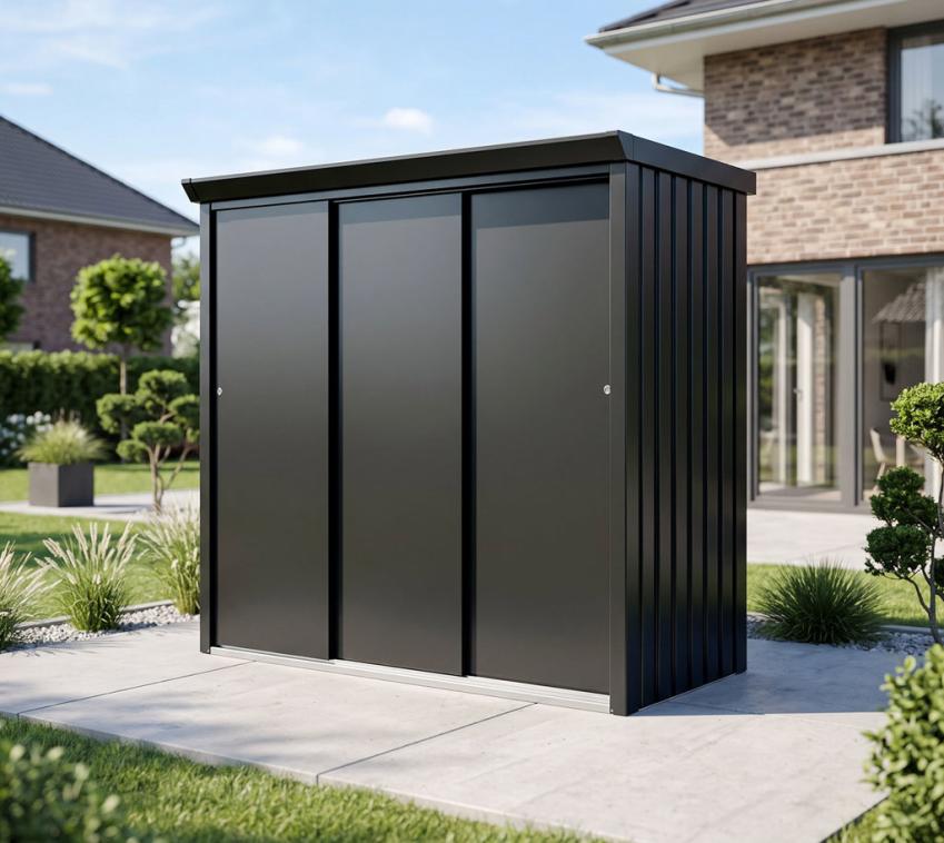 WESTMANN SIGNATURE Agilo 190 | Metall Gartenschrank mit Schiebetüren | 194x94x181 cm  