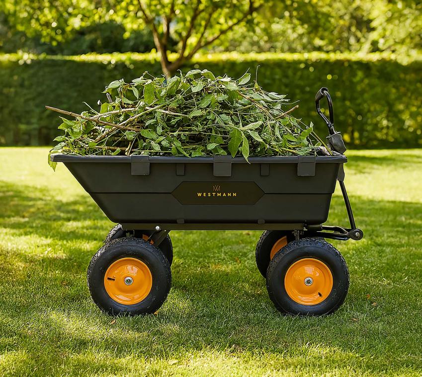 Westmann Prakta L | Kunststoff Gartenwagen | inkl. Kippfunktion  