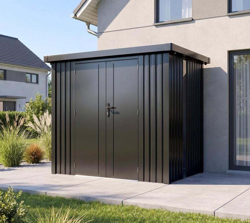 WESTMANN SIGNATURE Plana 380 | Metall Gerätehaus | Anthrazit | 2,3x1,7 m 