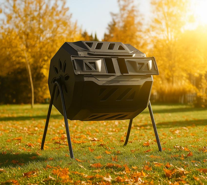 Westmann Vita | Trommelkomposter aus Kunststoff | Doppelkomposter | 160 L 