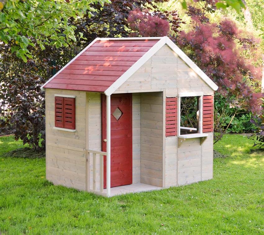 Wendi Toys Holz Spielhaus Krokodil | Natur | 155x120x168 cm 